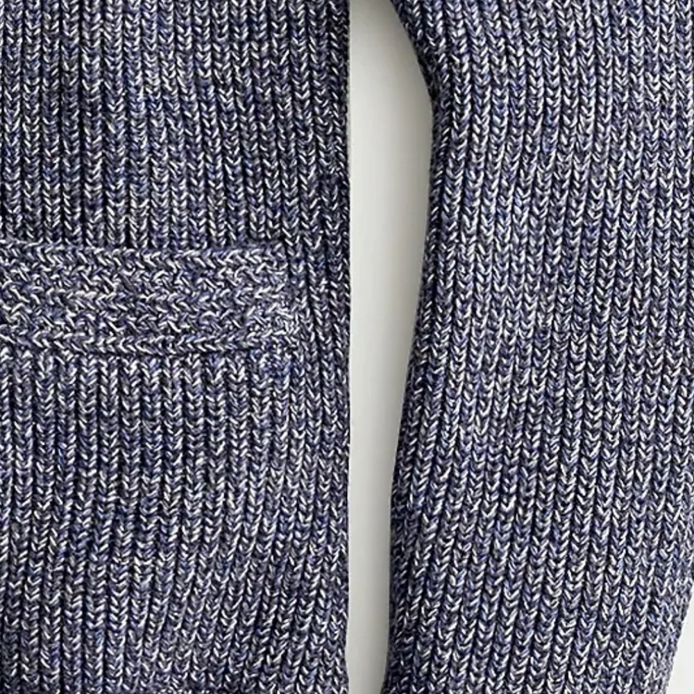 J Crew Marled cotton mockneck cardigan sweater Large